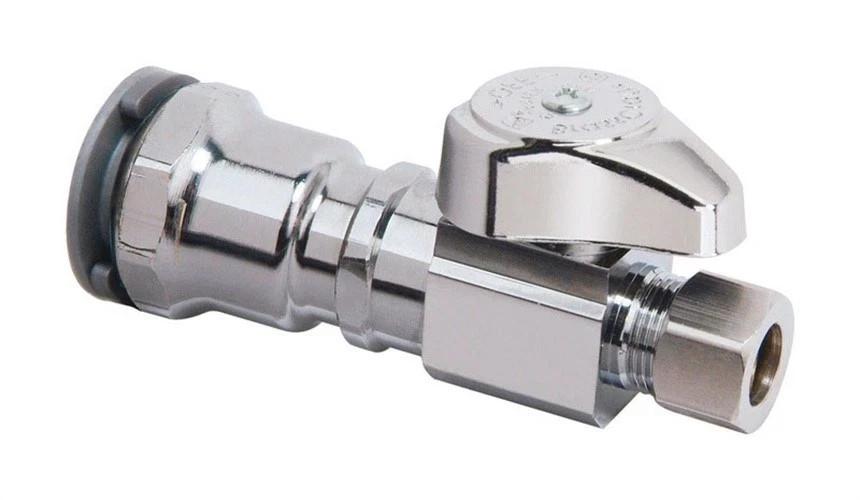 BRASS CRAFT G2PC14X-C Quarter Turn Valve, Push to Connect, 1/2" x 3/8", Chrome - Northside Material Brokers
