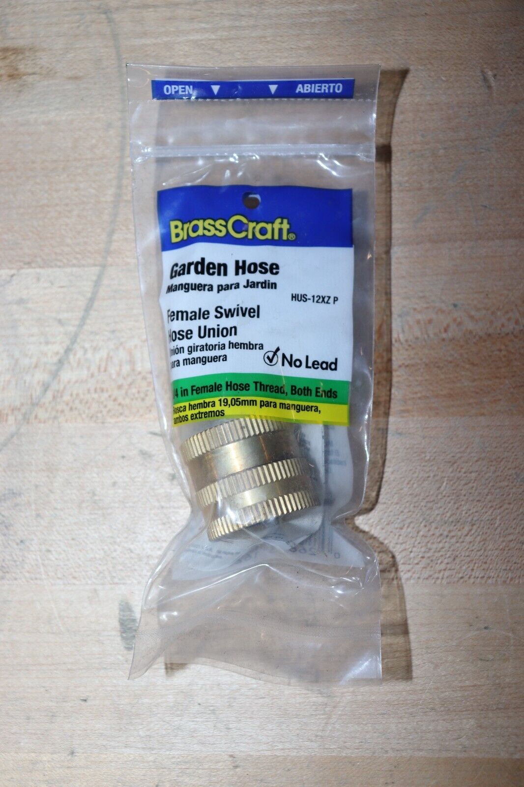 Brasscraft - 3/4" x 3/4" Female Garden Hose Swivel Coupling Union, HUS-12XZP - Northside Material Brokers