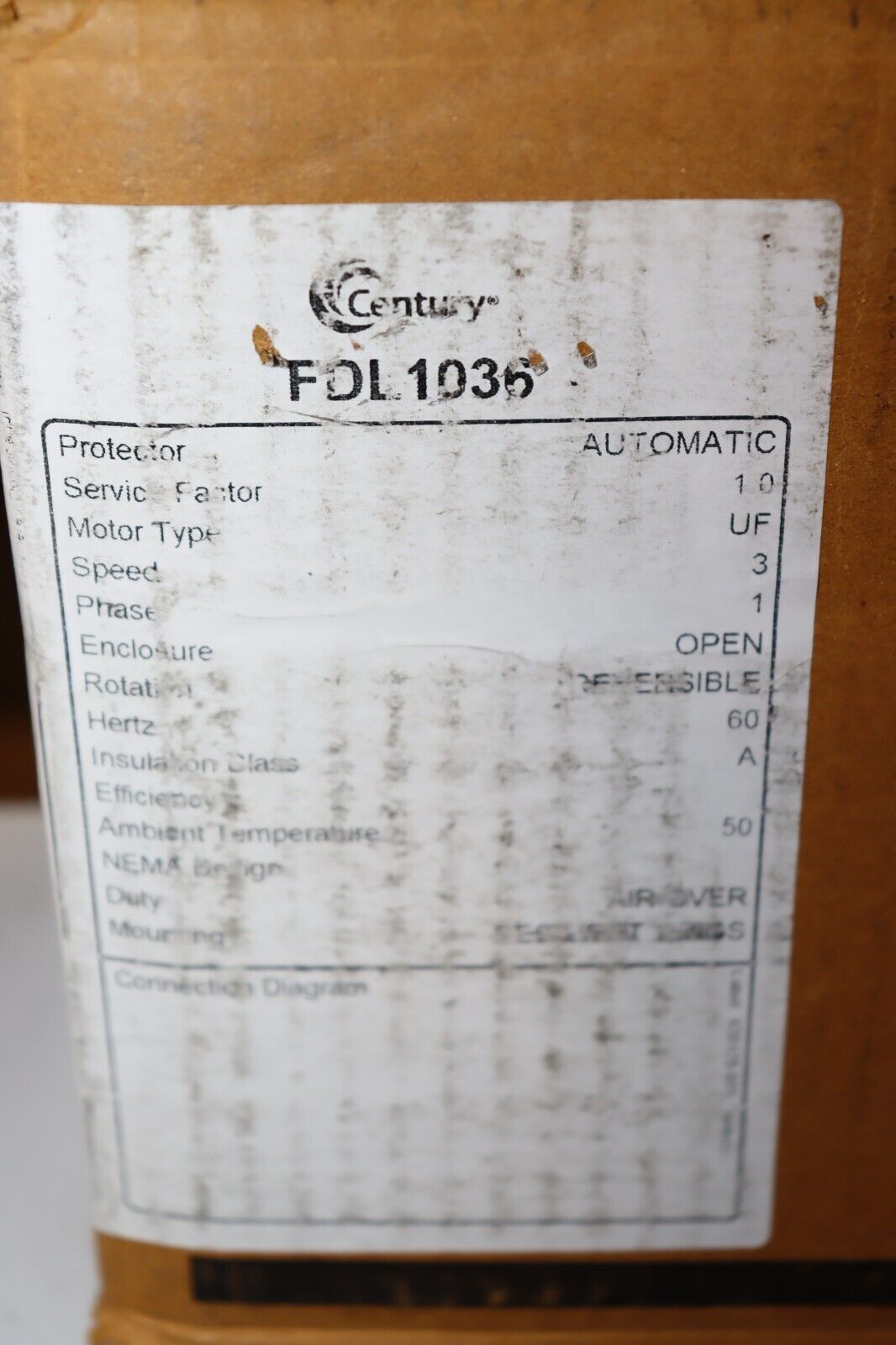 CENTURY FDL1036 Century Fdl1036 High Efficiency Indoor Blower Motor - Northside Material Brokers