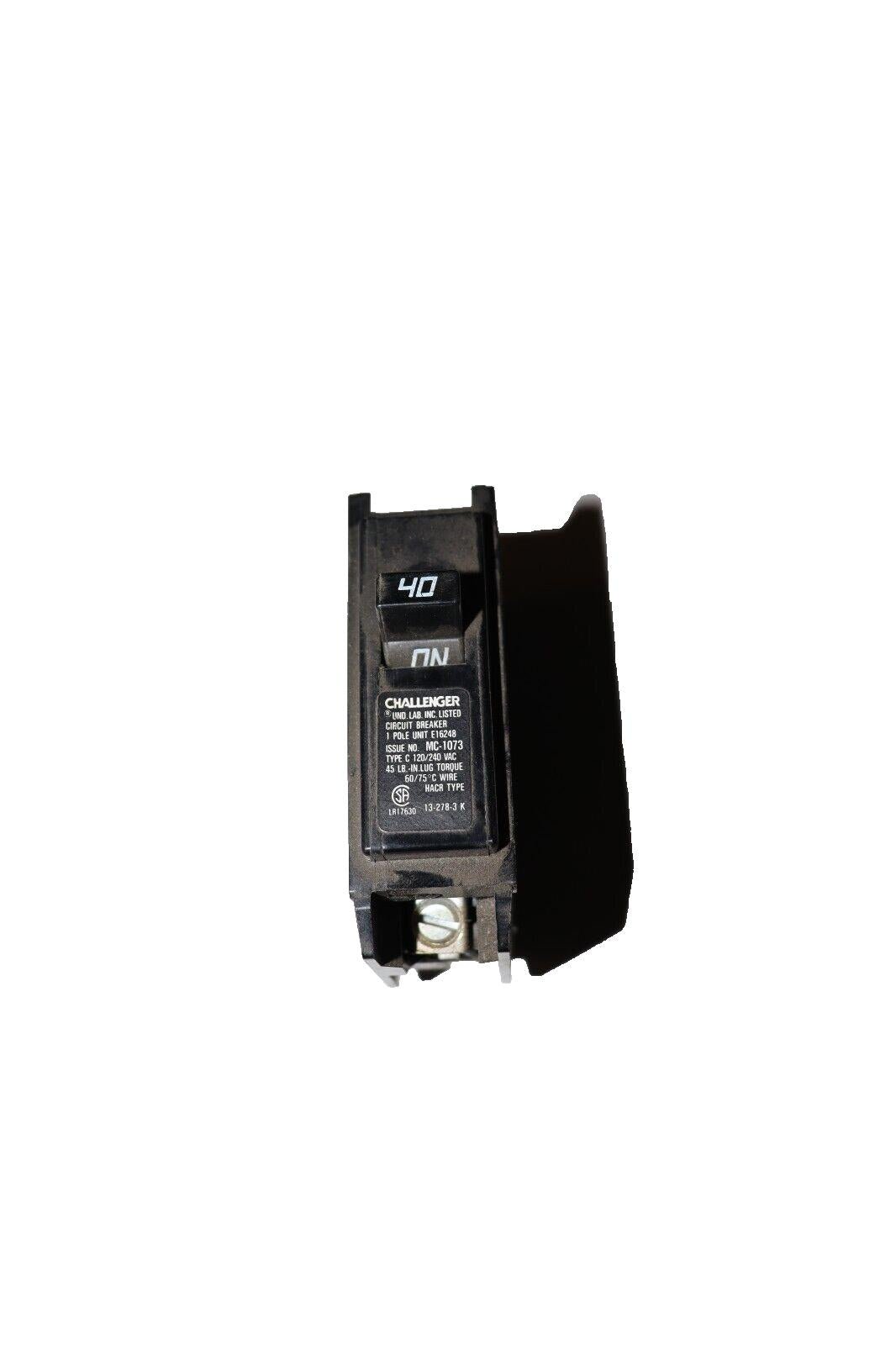 CHALLENGER C140 40 Amp 1 Pole 120/240V Type C Circuit Breaker, NEW OLD STOCK - Northside Material Brokers