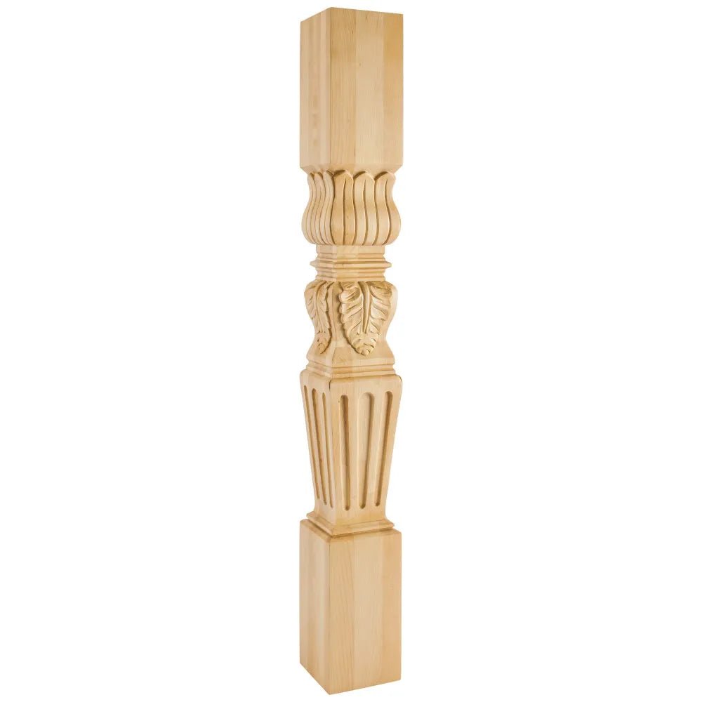 Cherry Fluted Acanthus Post 5" W x 5" D x 42" H P29-42CH - Northside Material Brokers
