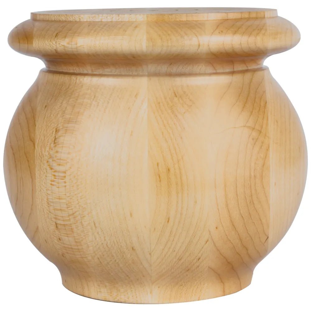 Cherry Pot Belly Bun Foot 5" W x 5" D x 4-1/2" H BF16-1-CH - Northside Material Brokers