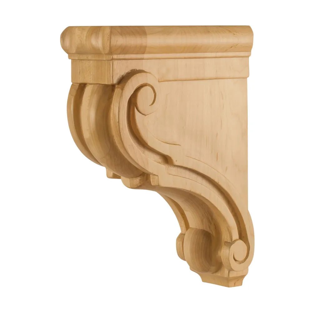 Cherry Scrolled Corbel 3" W x 7" D x 10" H CORF-1-CH - Northside Material Brokers