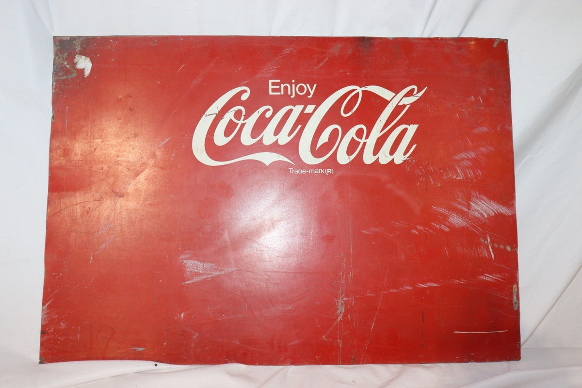 Coca Cola Sign Vintage Rustic Heavy Metal, Cut from Vending Machine - Northside Material Brokers