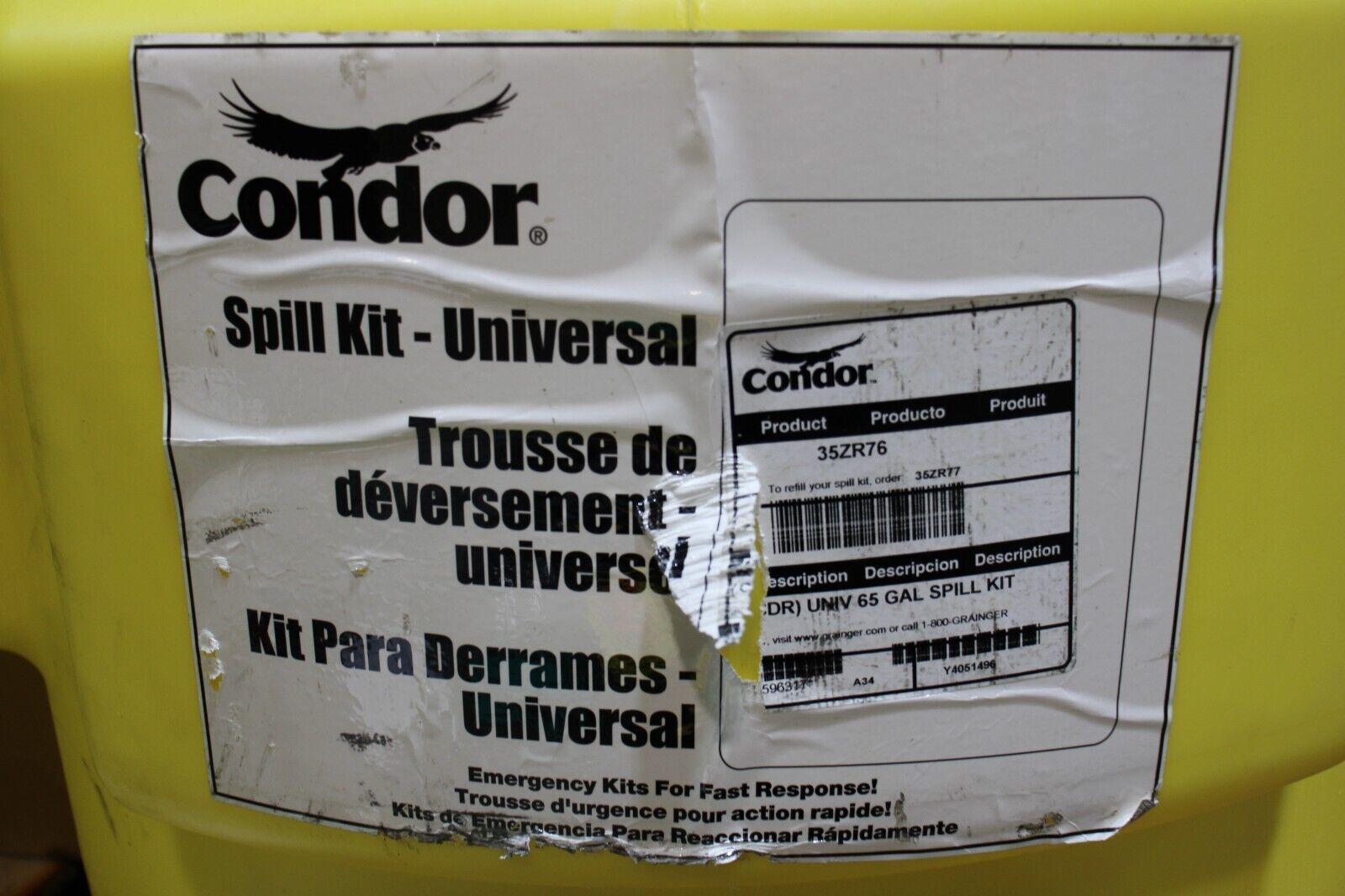 CONDOR 55 GALLON UNIVERSAL SPILL KIT 25ZR76 - Northside Material Brokers