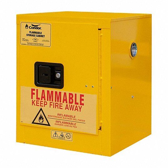 Condor Flammables Safety Cabinet: Countertop, 4 gal, 45AE90 - Northside Material Brokers