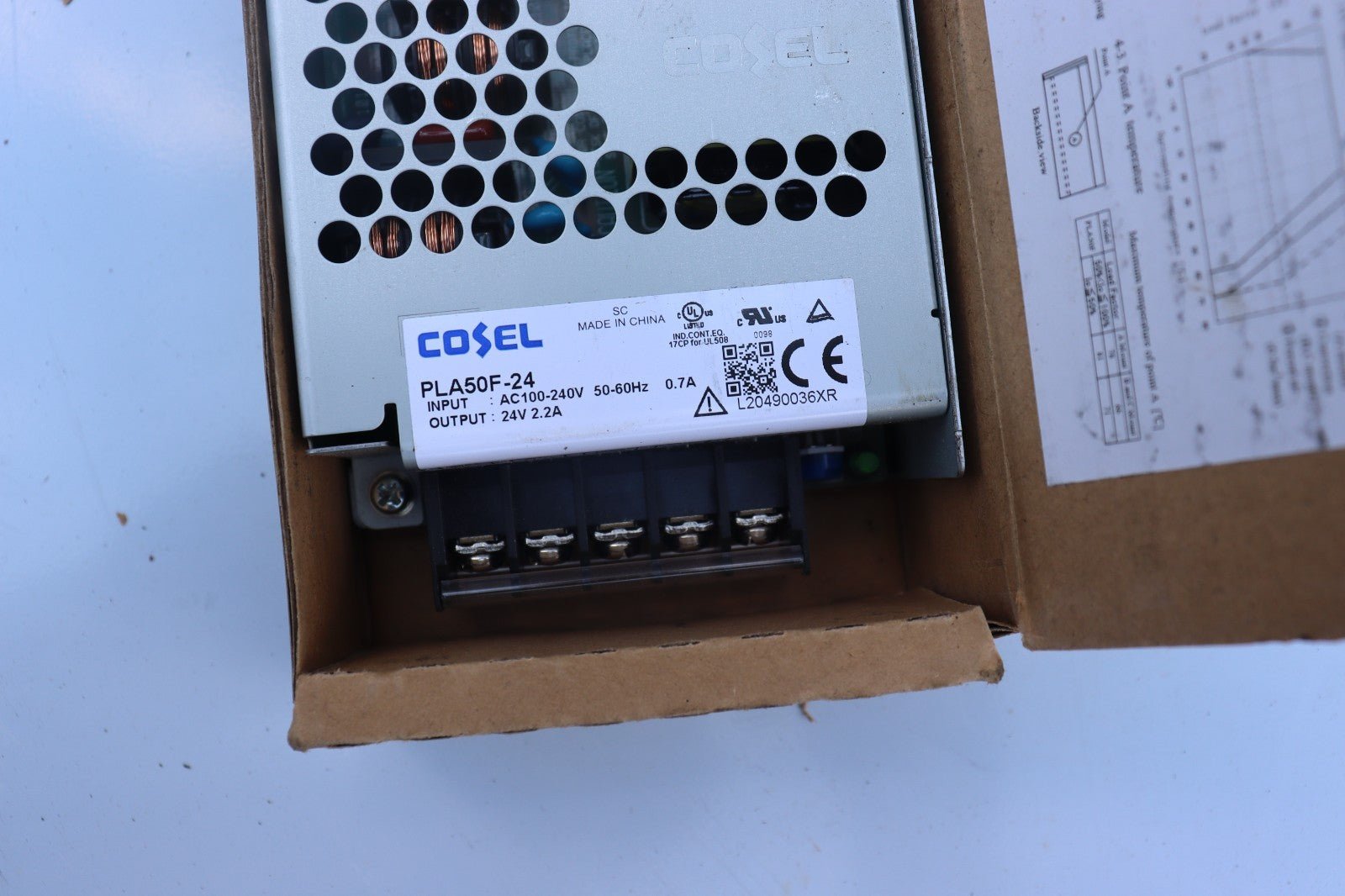 COSEL PLA50F-24 50W For COSEL INPUT AC100-240V 50-60Hz 0.7A OUTPUT 24V 2.2A - Northside Material Brokers