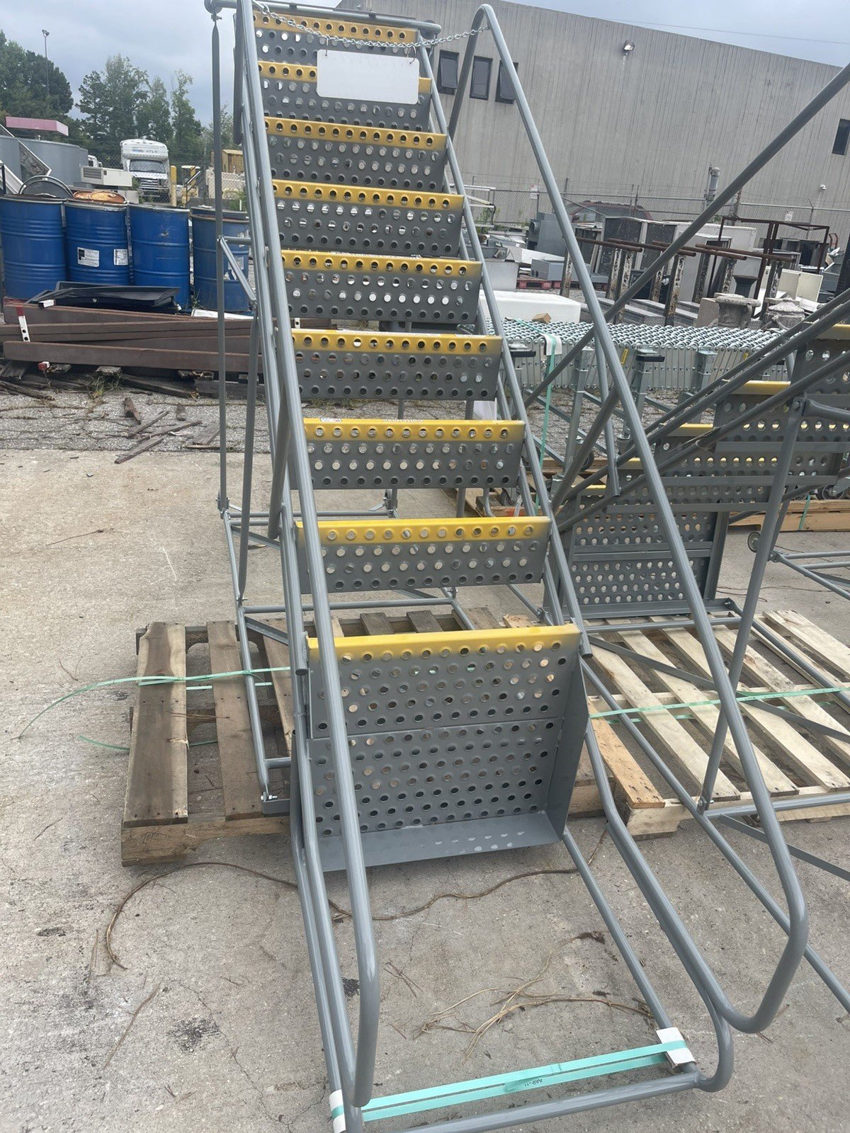 Cotterman 9-Step Rolling Steel Staircase Ladder, 450 lbs Cap, w/ Platform. - Northside Material Brokers
