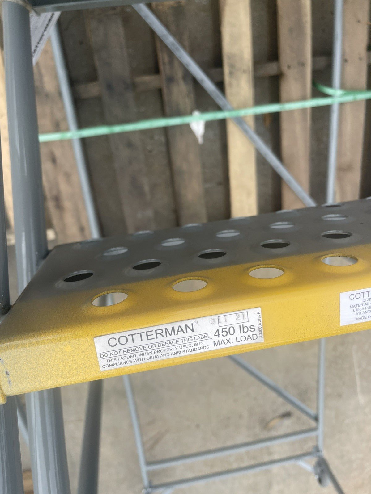 Cotterman 9-Step Rolling Steel Staircase Ladder, 450 lbs Cap, w/ Platform. - Northside Material Brokers