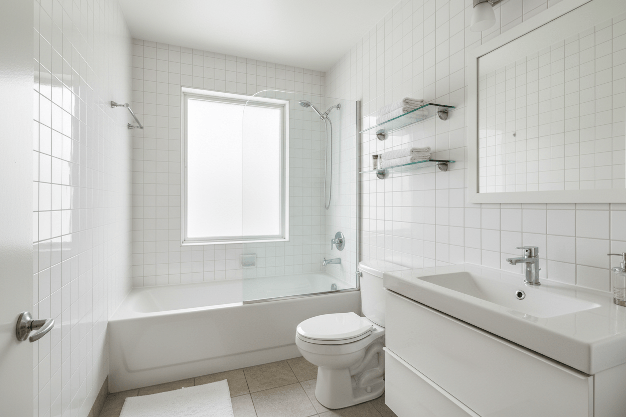 Daltile 0100 4-1/4" x 4-1/4" White Wall Tile, Ceramic, Semi-Gloss, 12.50 Sq Ft / Box - Northside Material Brokers