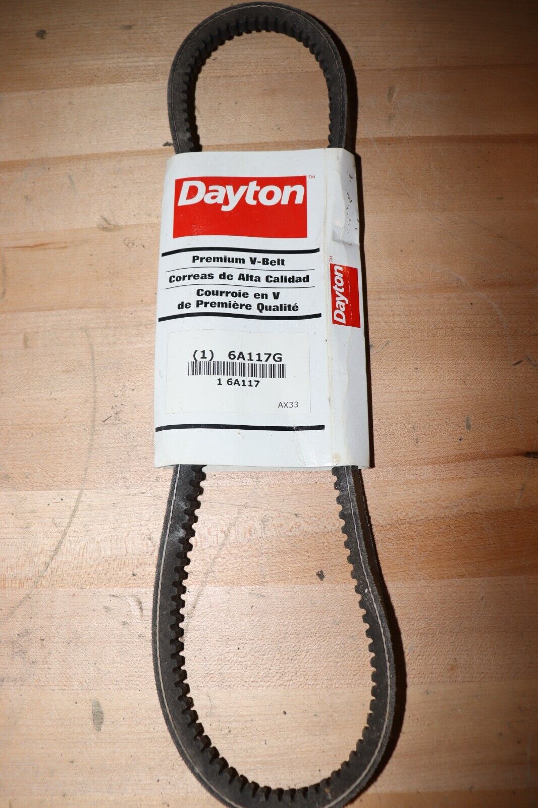 DAYTON Cogged V-Belt: 35 in Outside Lg, 1/2 in Top Wd, 5/16 in Thick, 6A117 - Northside Material Brokers