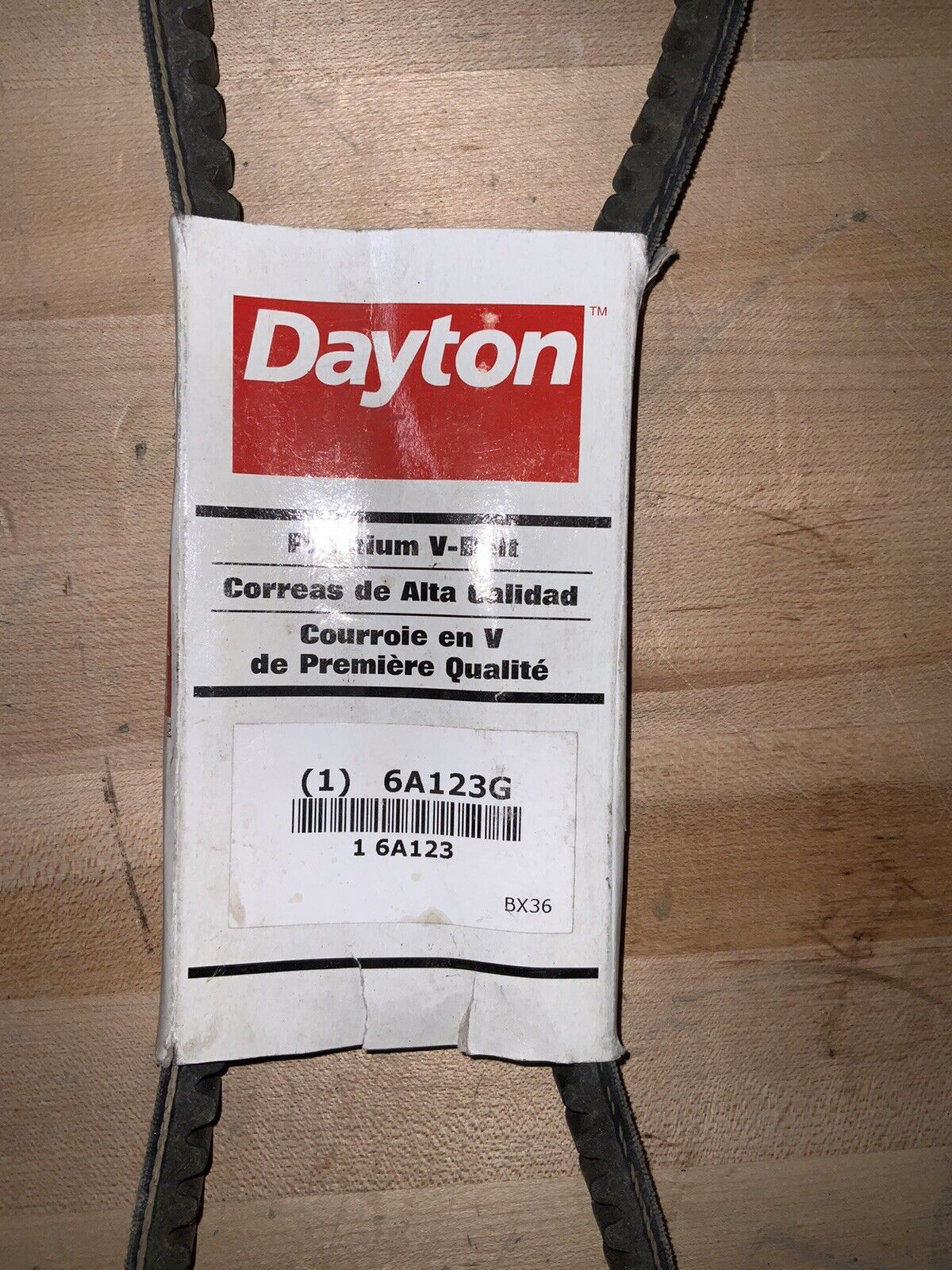 DAYTON Cogged V-Belt: 39 in Outside Lg, 21/32 in Top Wd, 13/32 in Thick, 6A123 - Northside Material Brokers