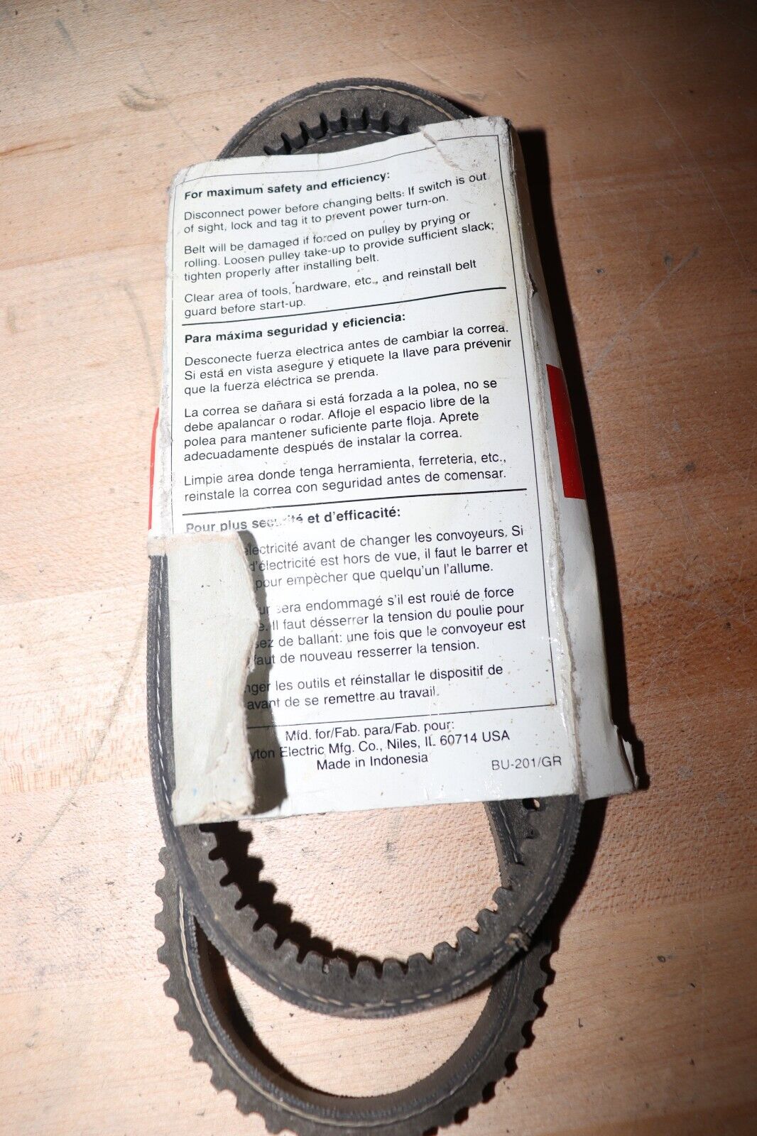 DAYTON Cogged V-Belt: 42.5 in Outside Lg, 3/8 in Top Wd, 5/16 in Thick, 2L386 - Northside Material Brokers