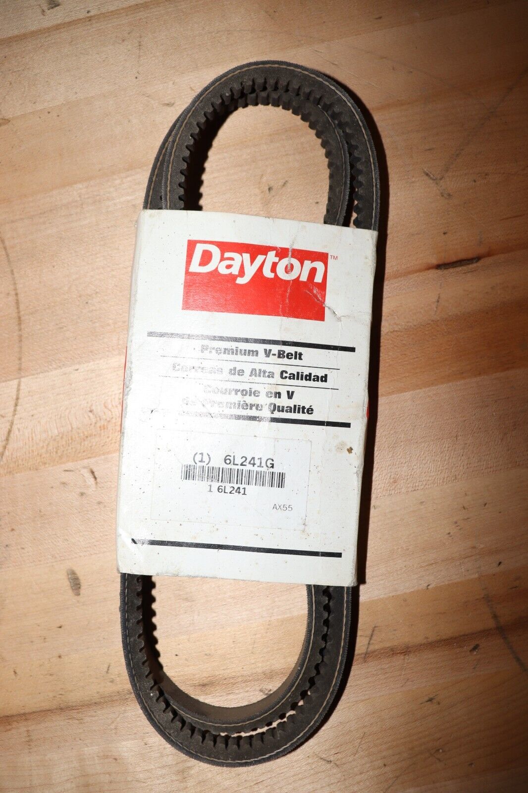 DAYTON Cogged V-Belt: 57 in Outside Lg, 1/2 in Top Wd, 5/16 in Thick, 6L241 - Northside Material Brokers