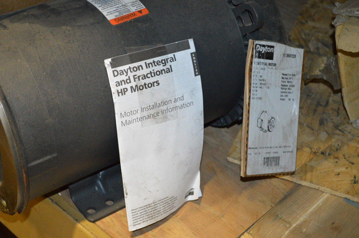 DAYTON General Purpose Motor: Totally Enclosed Fan-Cooled 3 HP, 36VF22B - Northside Material Brokers
