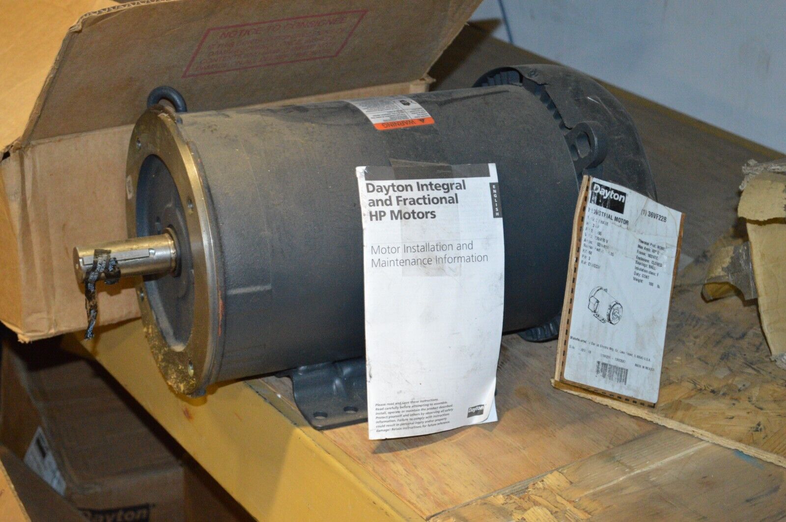 DAYTON General Purpose Motor: Totally Enclosed Fan-Cooled 3 HP, 36VF22B - Northside Material Brokers