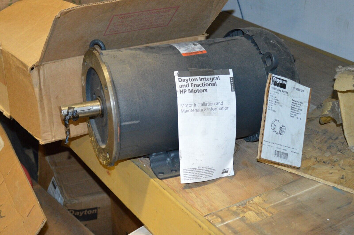 DAYTON General Purpose Motor: Totally Enclosed Fan-Cooled 3 HP, 36VF22B - Northside Material Brokers