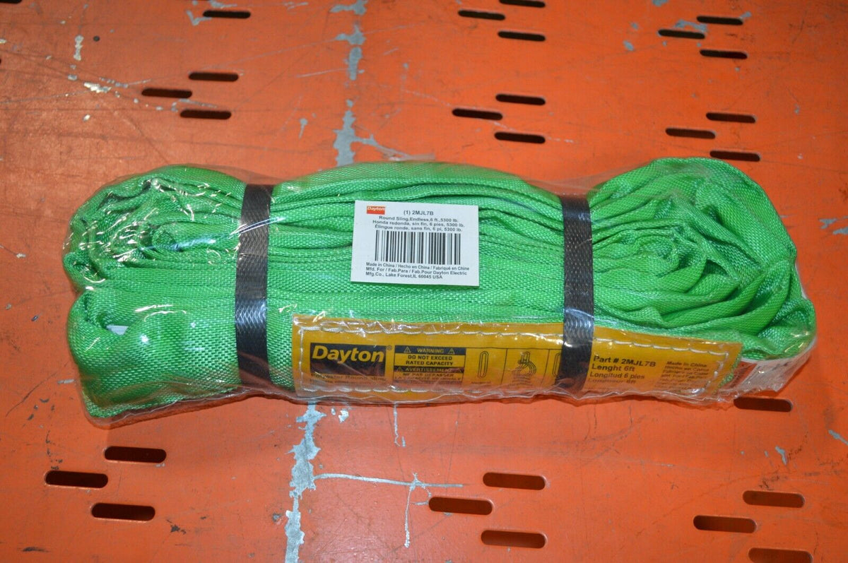 DAYTON Round Sling: 6 ft Sling Lg, 5,300 lb Vertical Capacity, 10,600 lb, 2MJL7 - Northside Material Brokers