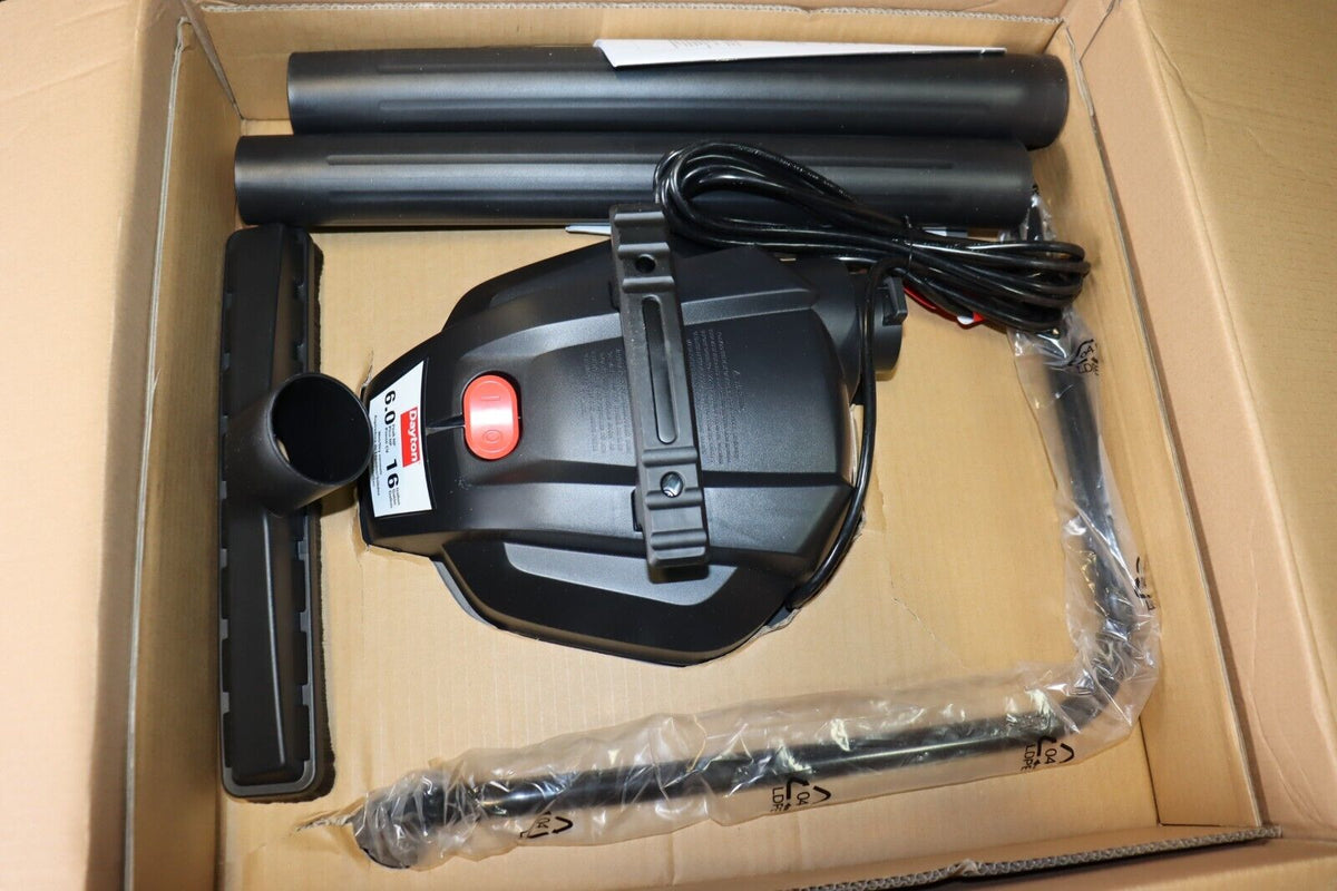 DAYTON Shop Vacuum: 16 gal Tank Size, Stainless Steel, 61HV87 - Northside Material Brokers