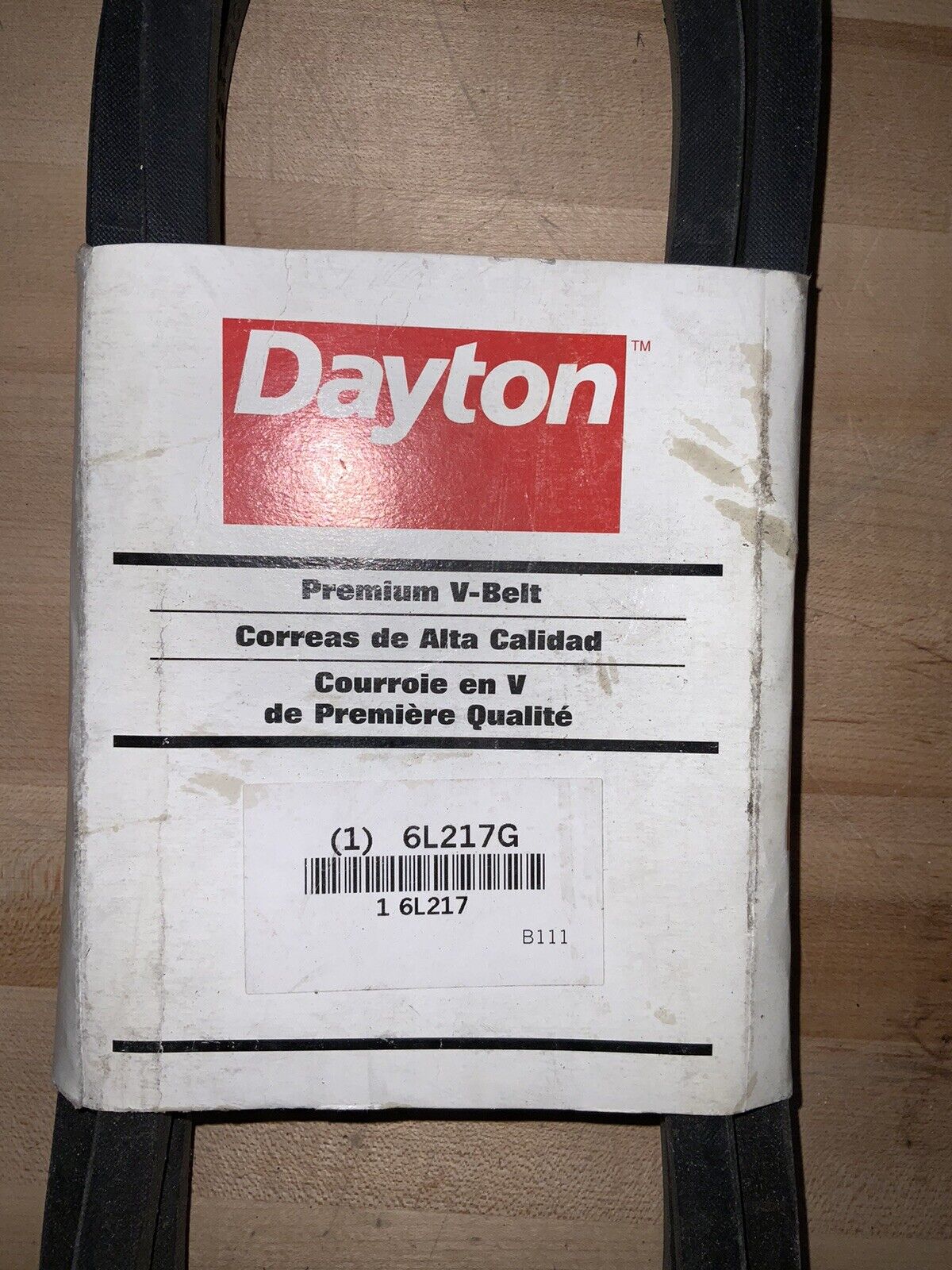 DAYTON V-Belt: 114 in Outside Lg, 21/32 in Top Wd, 13/32 in Thick, 6L217 - Northside Material Brokers