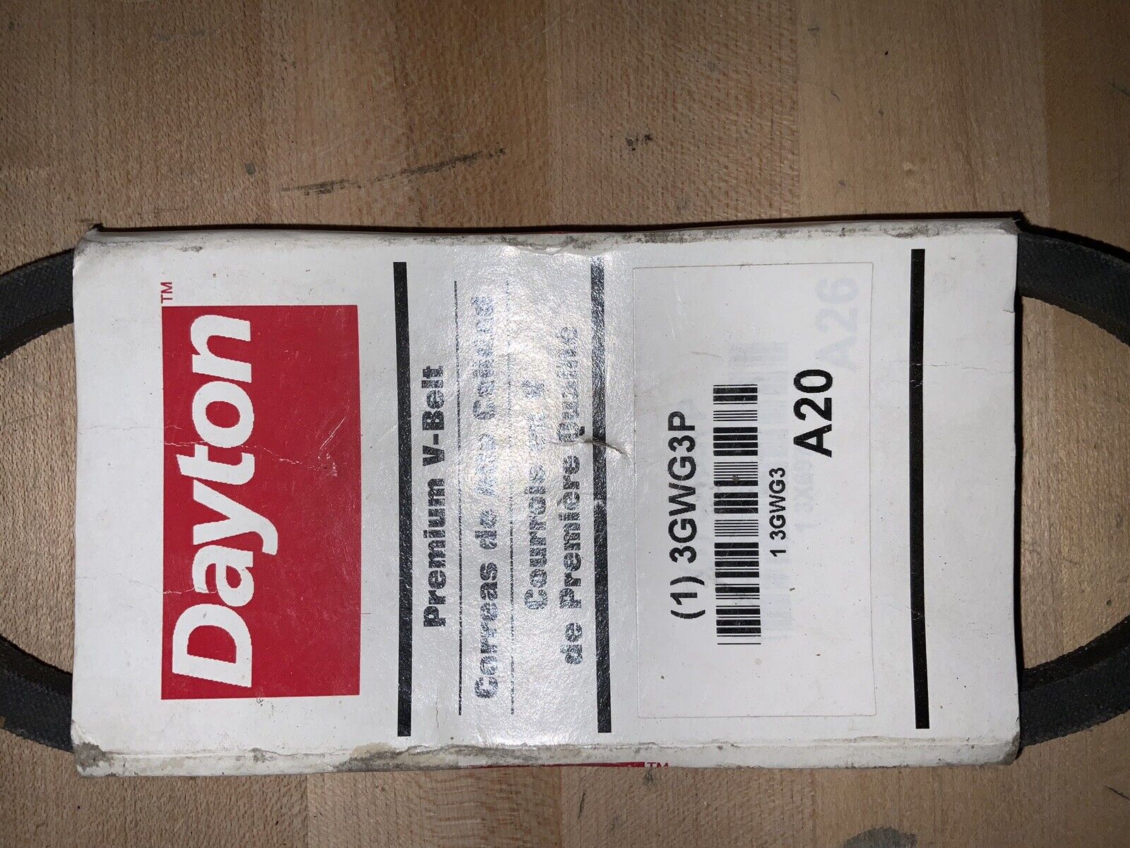 DAYTON V-Belt: 22 in Outside Lg, 1/2 in Top Wd, 5/16 in Thick, 3GWG3 - Northside Material Brokers