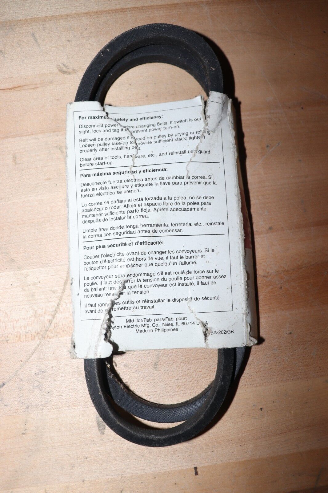 DAYTON V-Belt: 4L480, 48 in Outside Lg, 1/2 in Top Wd, 5/16 in Thick - Northside Material Brokers