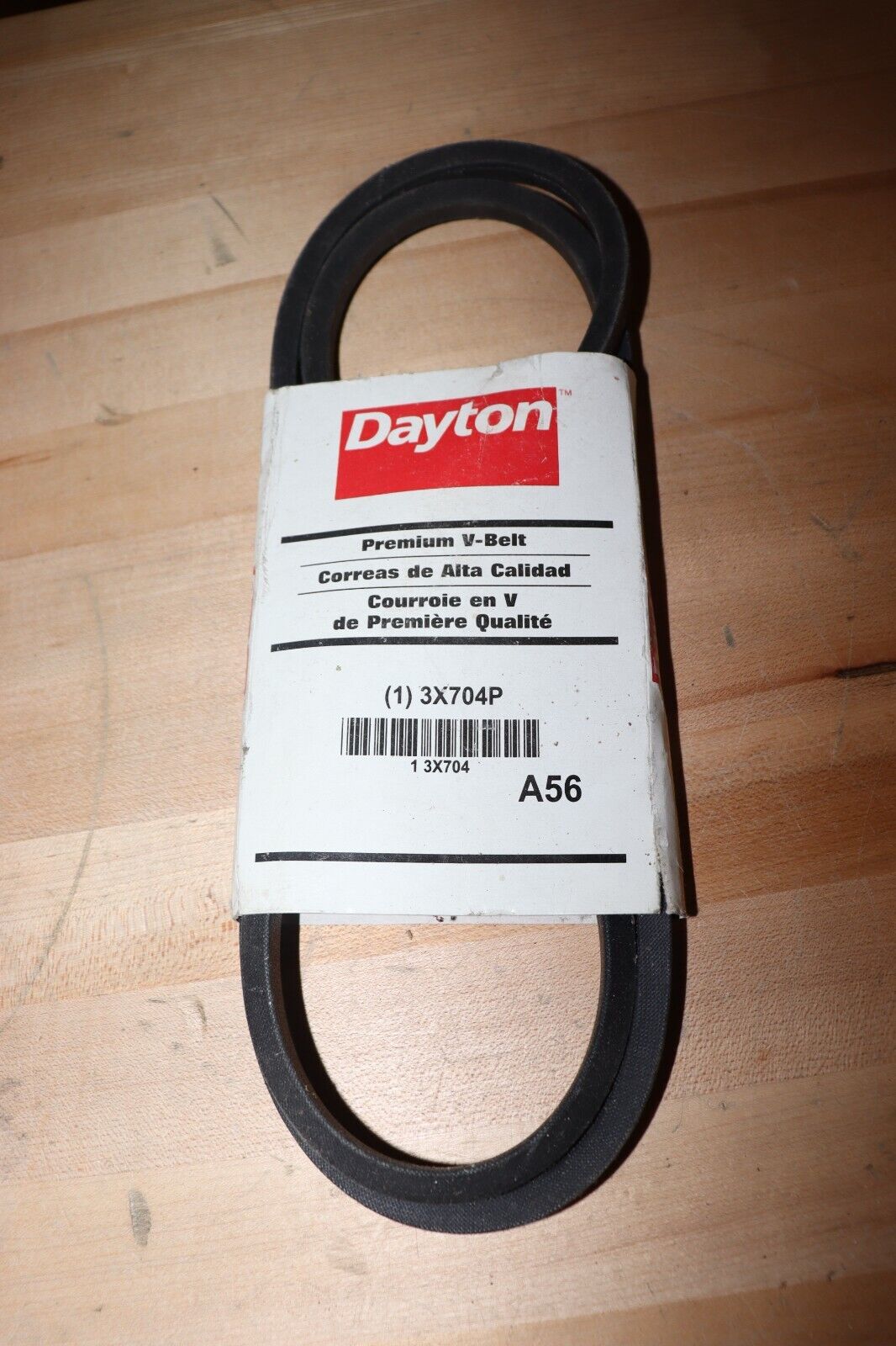 DAYTON V-Belt: 58 in Outside Lg, 1/2 in Top Wd, 5/16 in Thick, 3X704 - Northside Material Brokers