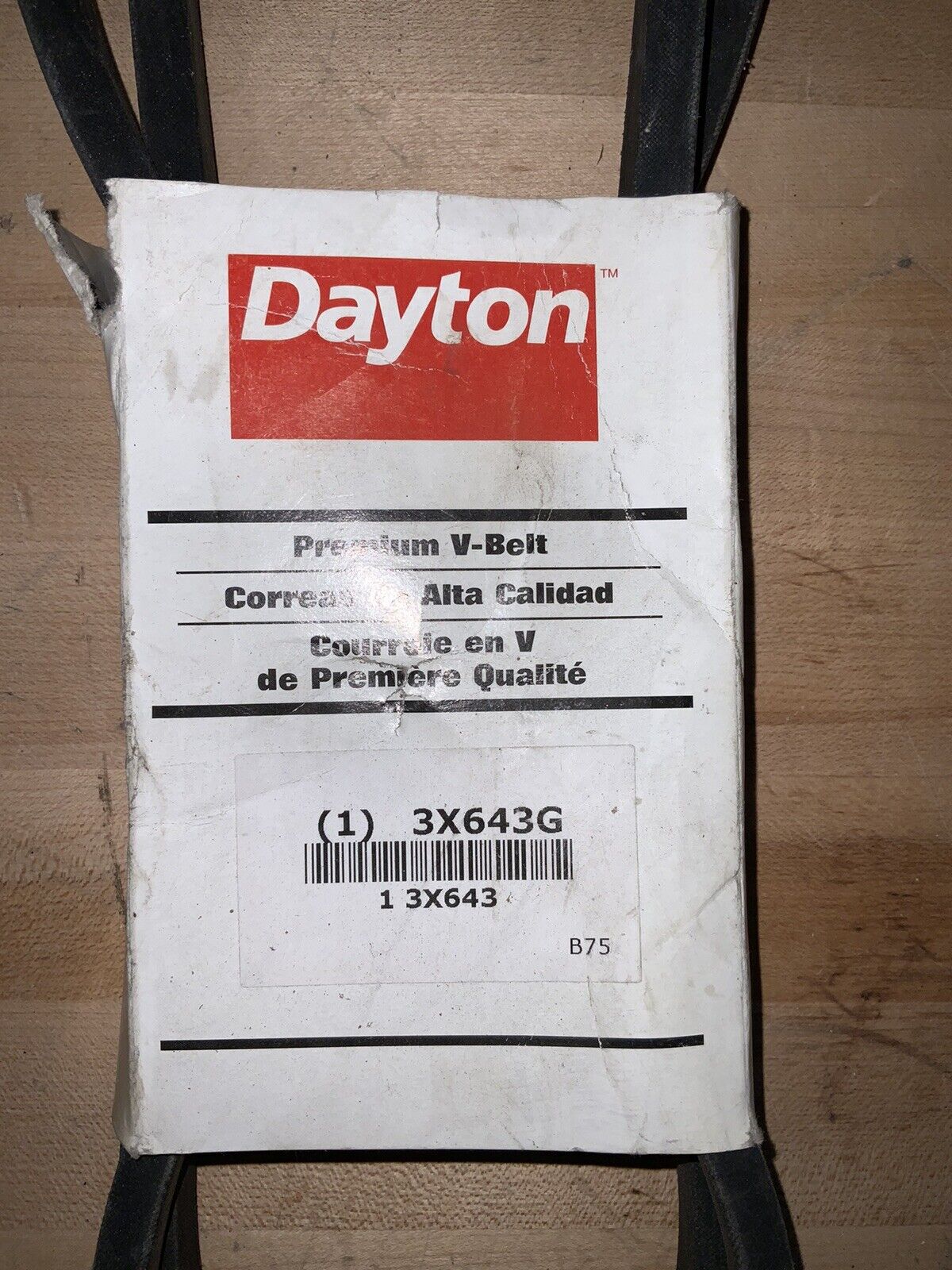 DAYTON V-Belt: 78 in Outside Lg, 21/32 in Top Wd, 13/32 in Thick, 3X643 - Northside Material Brokers
