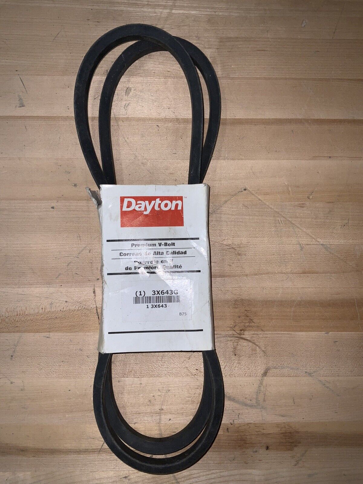 DAYTON V-Belt: 78 in Outside Lg, 21/32 in Top Wd, 13/32 in Thick, 3X643 - Northside Material Brokers