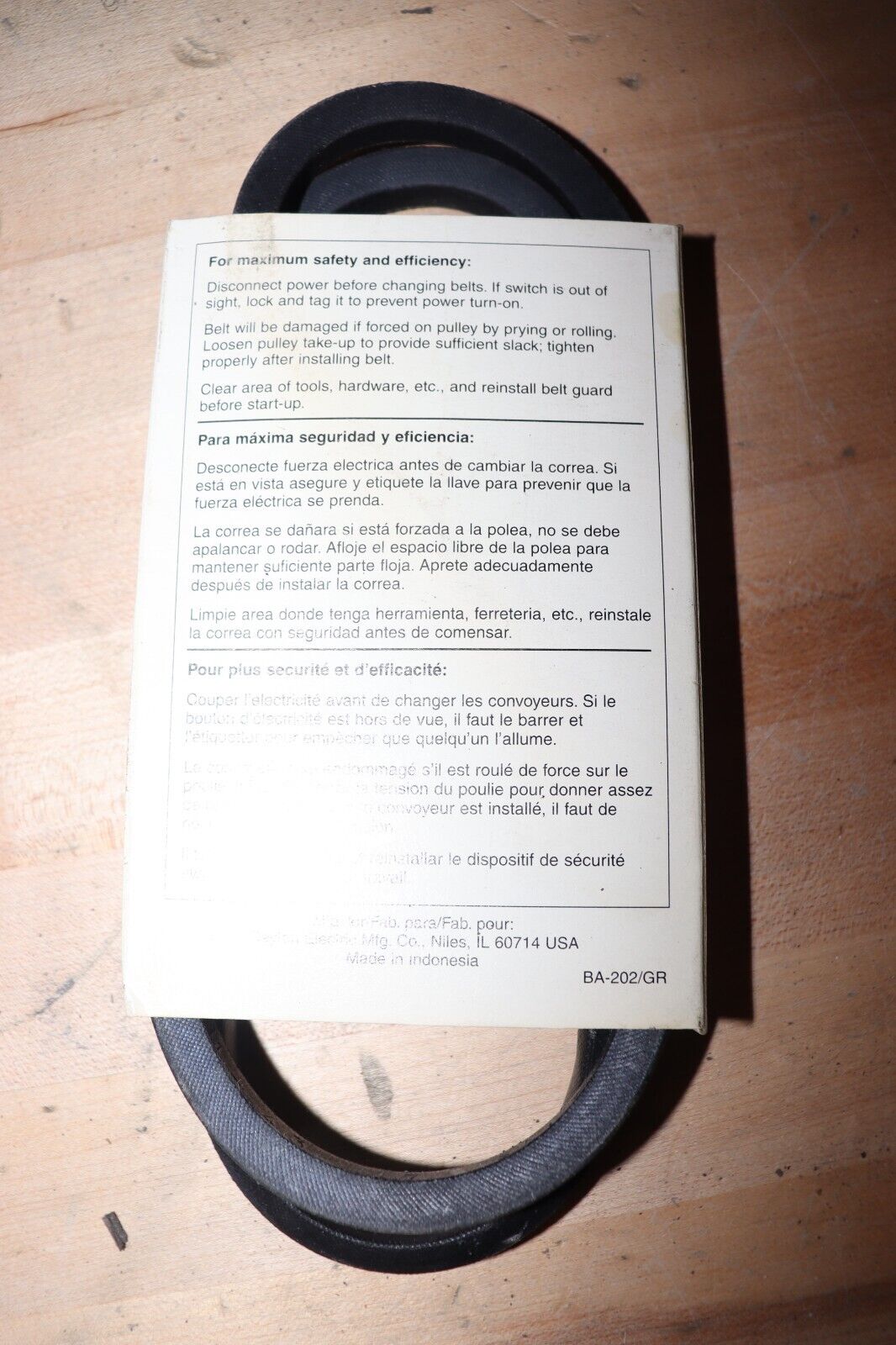 DAYTON V-Belt: A42, 44 in Outside Lg, 1/2 in Top Wd, 5/16 in Thick, 3X621 - Northside Material Brokers
