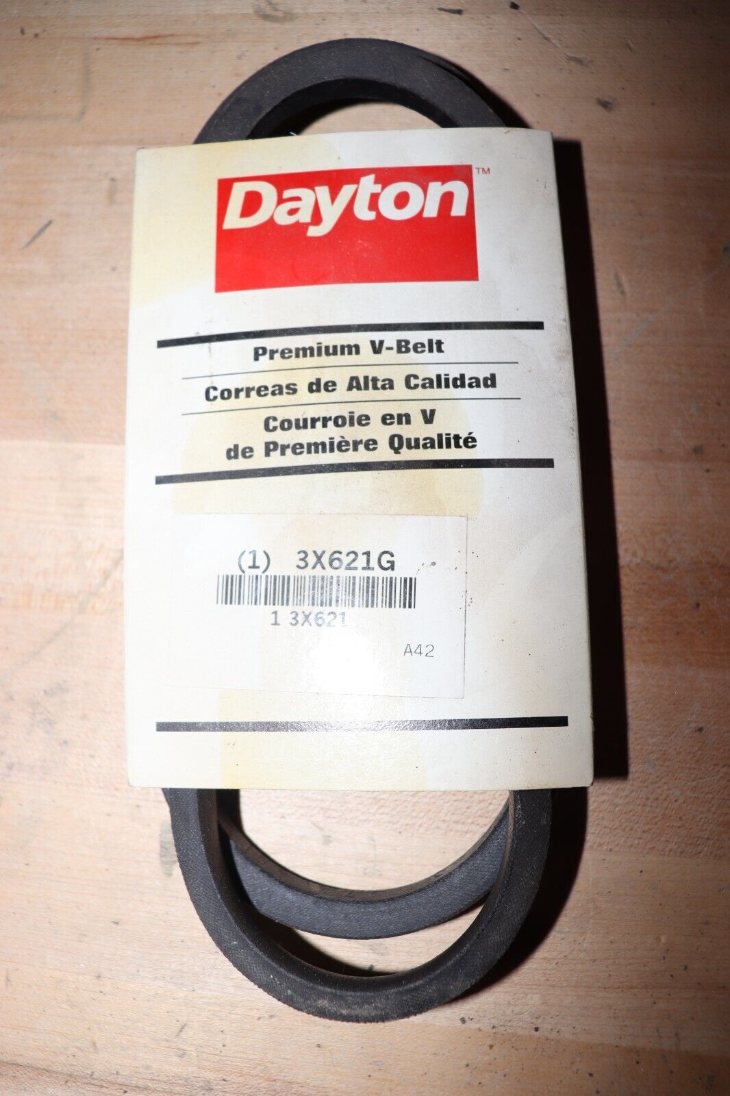 DAYTON V-Belt: A42, 44 in Outside Lg, 1/2 in Top Wd, 5/16 in Thick, 3X621 - Northside Material Brokers