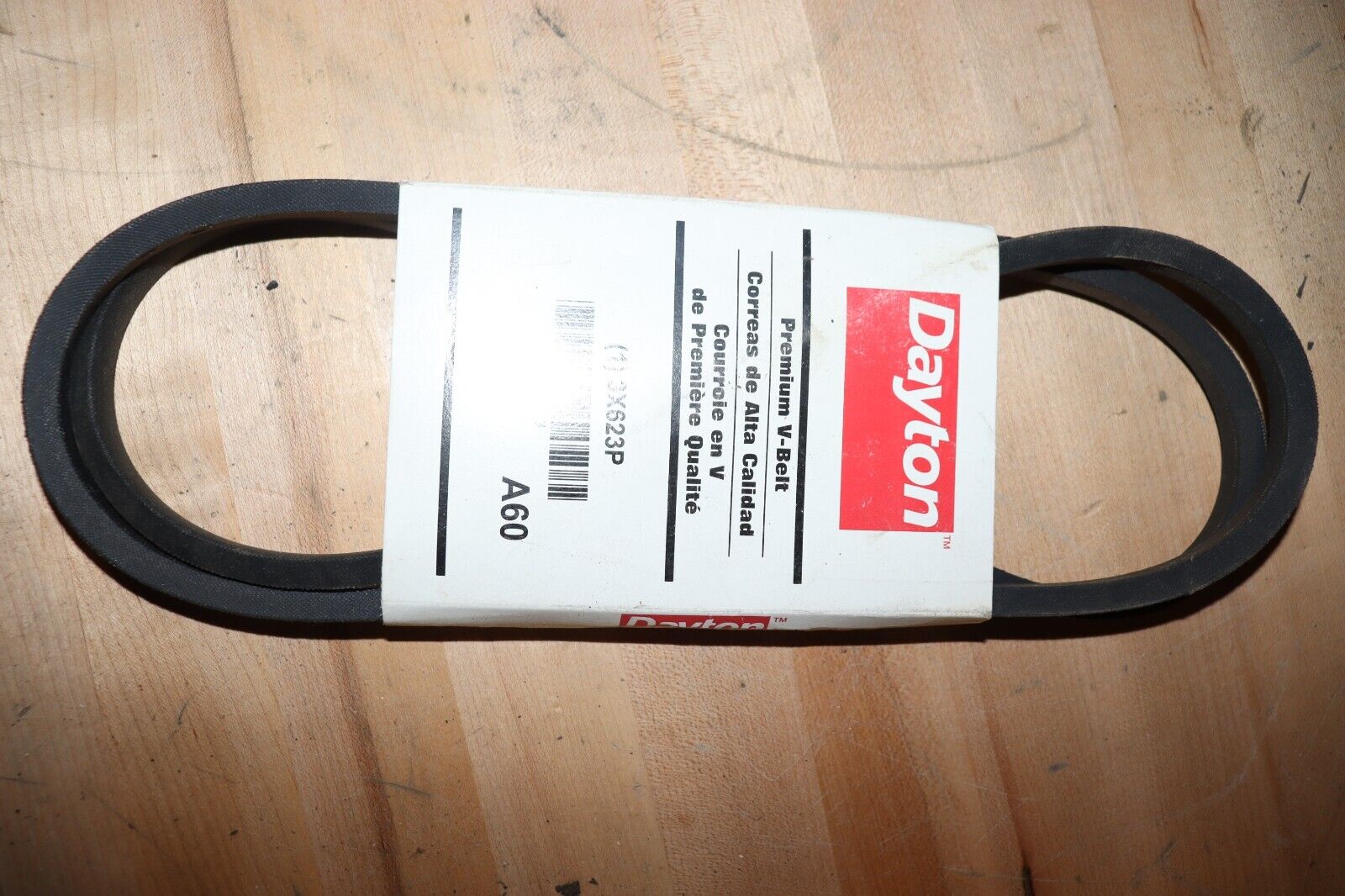 DAYTON V-Belt: A60, 62 in Outside Lg, 1/2 in Top Wd, 5/16 in Thick, 3X623 - Northside Material Brokers