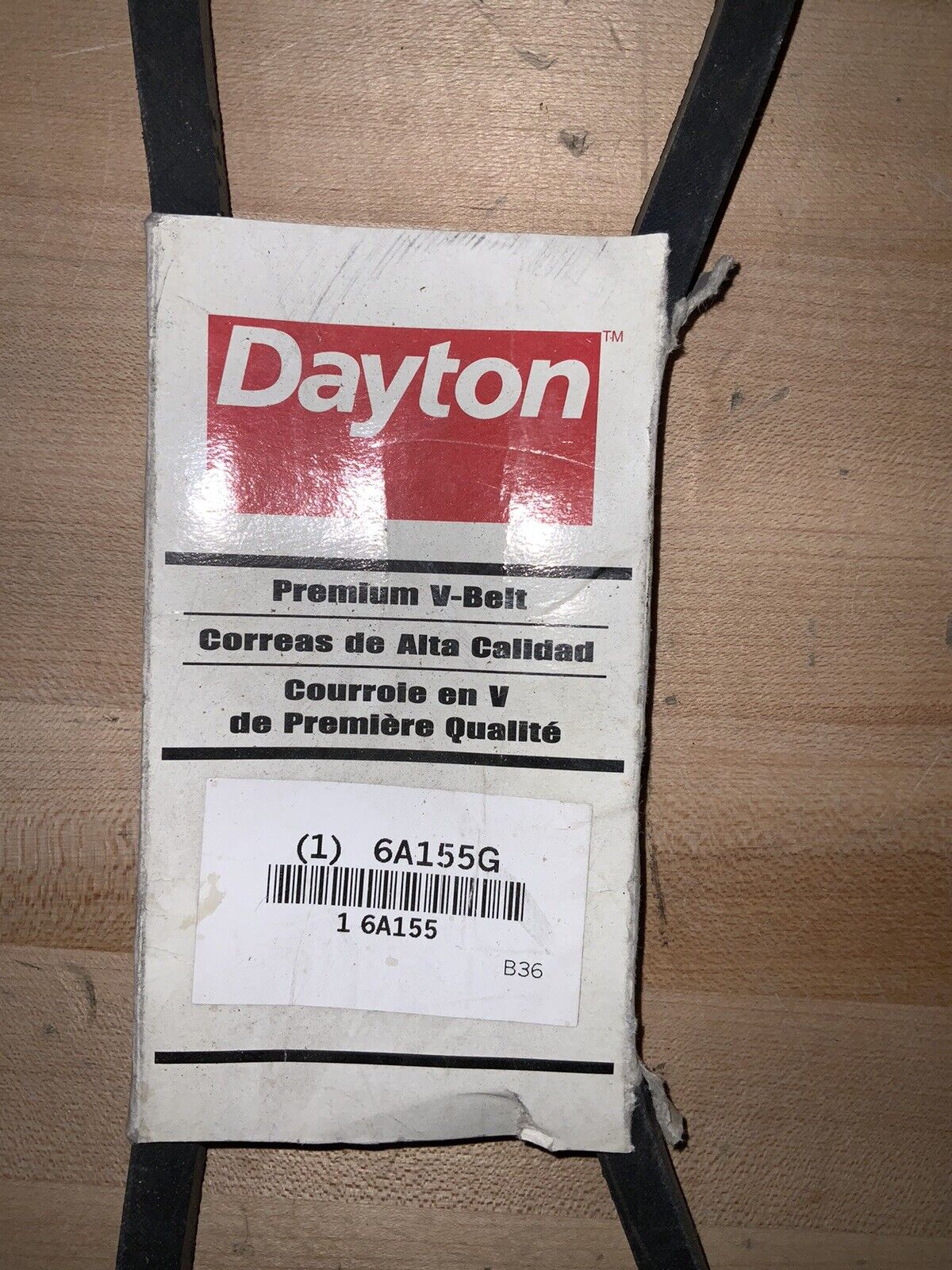 DAYTON V-Belt: B36, 39 in Outside Lg, 21/32 in Top Wd, 13/32 in Thick, 6A155 - Northside Material Brokers