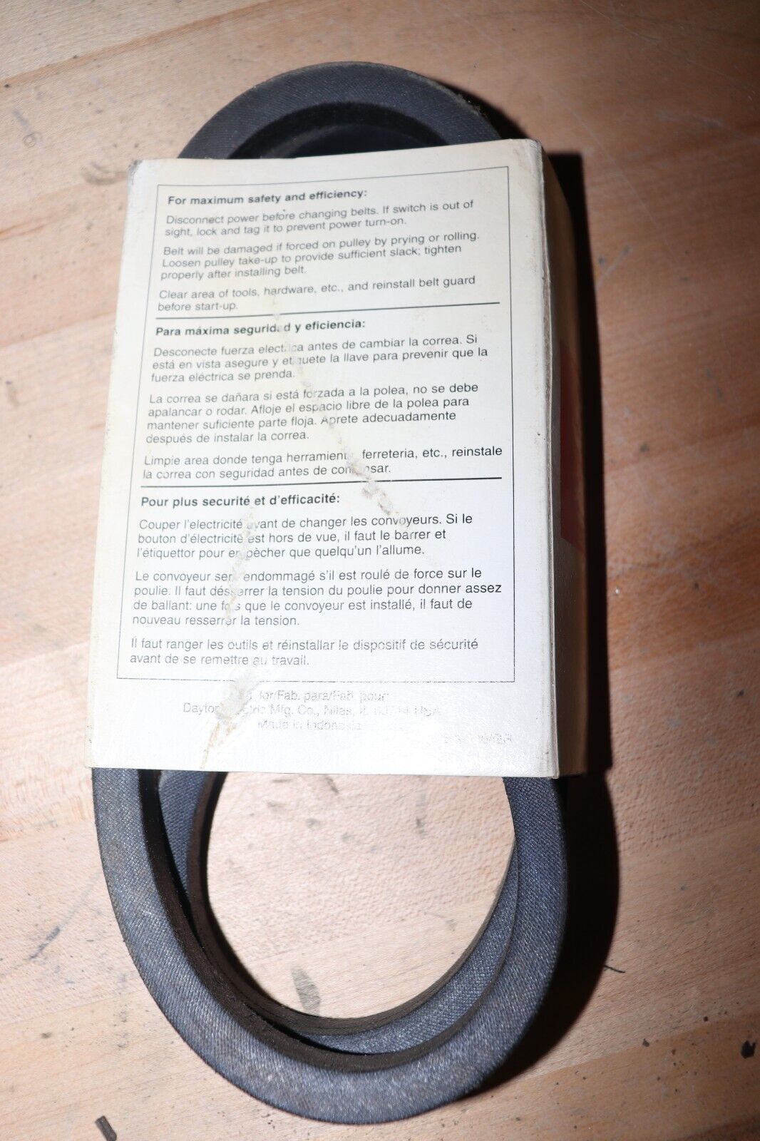 DAYTON V-Belt: B46, 49 in Outside Lg, 21/32 in Top Wd, 13/32 in Thick, 3X637 - Northside Material Brokers