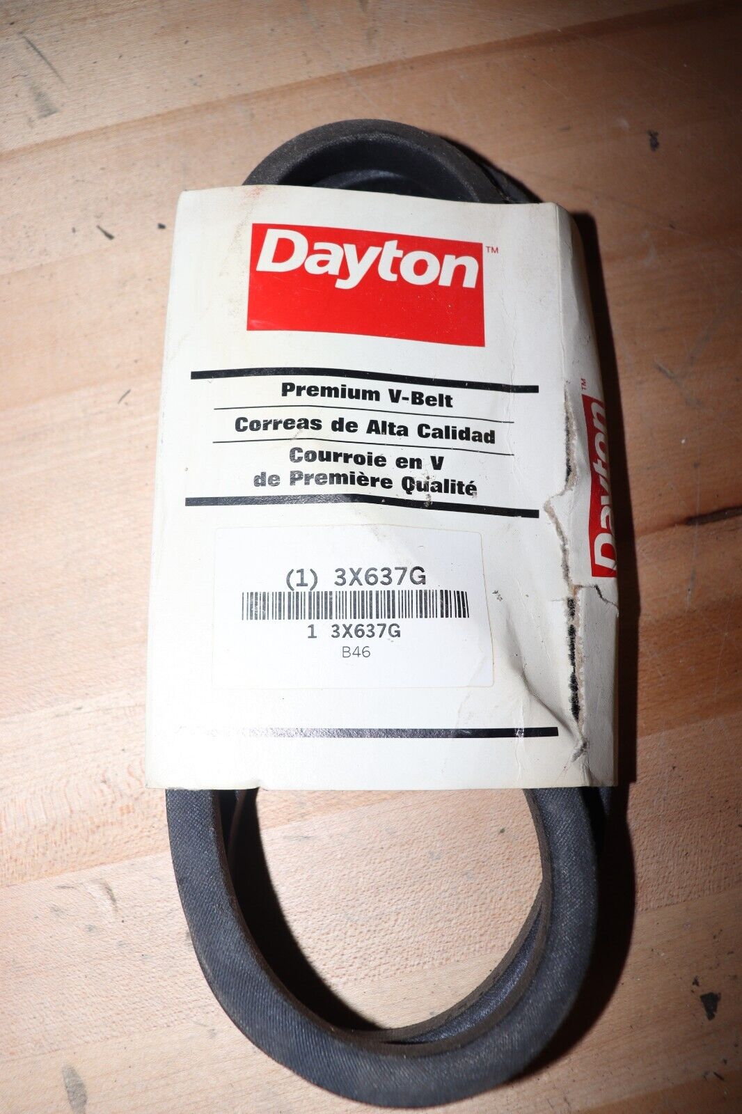 DAYTON V-Belt: B46, 49 in Outside Lg, 21/32 in Top Wd, 13/32 in Thick, 3X637 - Northside Material Brokers