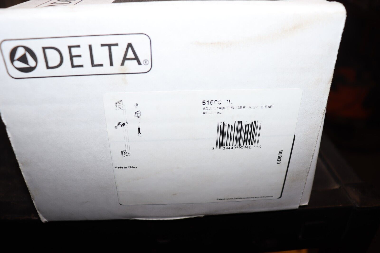 Delta Adjustable Slide Bar / Grab Bar Assembly With Elbow, 51500-BL - Northside Material Brokers