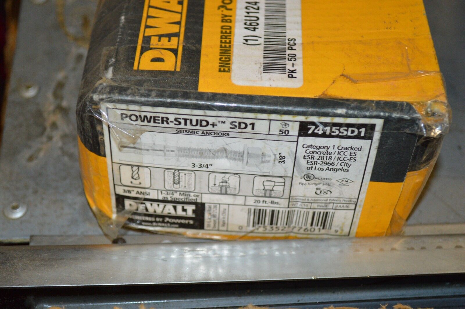 Dewalt Wedge Ancho, Zinc Plated, 3/8 in Anchor Dia., 5, 7415SD1-PWR - Northside Material Brokers