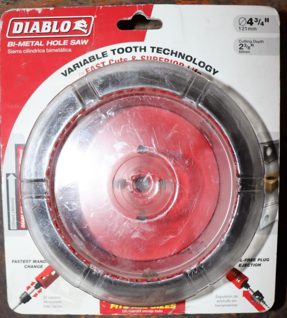 Diablo DHS4750 4-3/4 in. Bi-Metal Hole Saw with Snap-Lock Plus Mandrel System - Northside Material Brokers