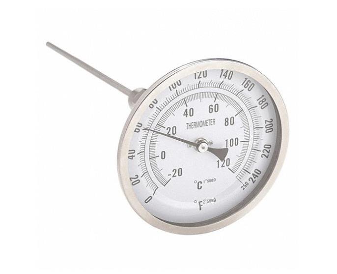Dial Thermometer: Adj-Angle, 0° to 250°F/-20° to 120°C, Model 1NGF4 - Northside Material Brokers