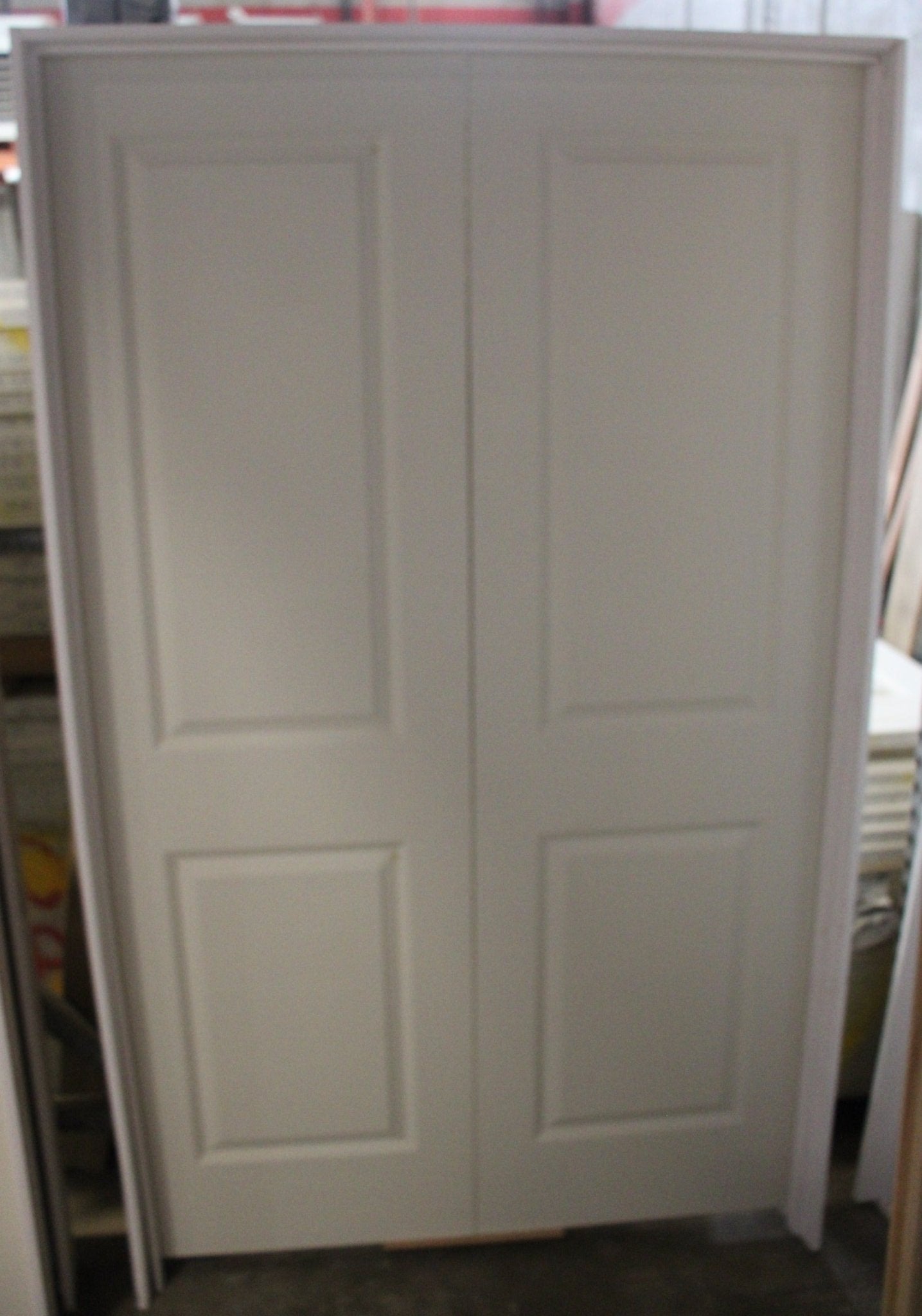 Double Door Prehung in Frame Carrara 2 Panel Square Top Interior Hollow Core Doors - Northside Material Brokers