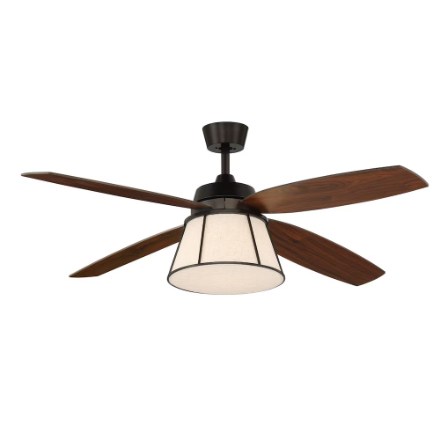 Anders 56-inch Indoor Oil Rubbed Bronze Ceiling Fan w/ Dimmable Integrated LED Light Kit & Remote