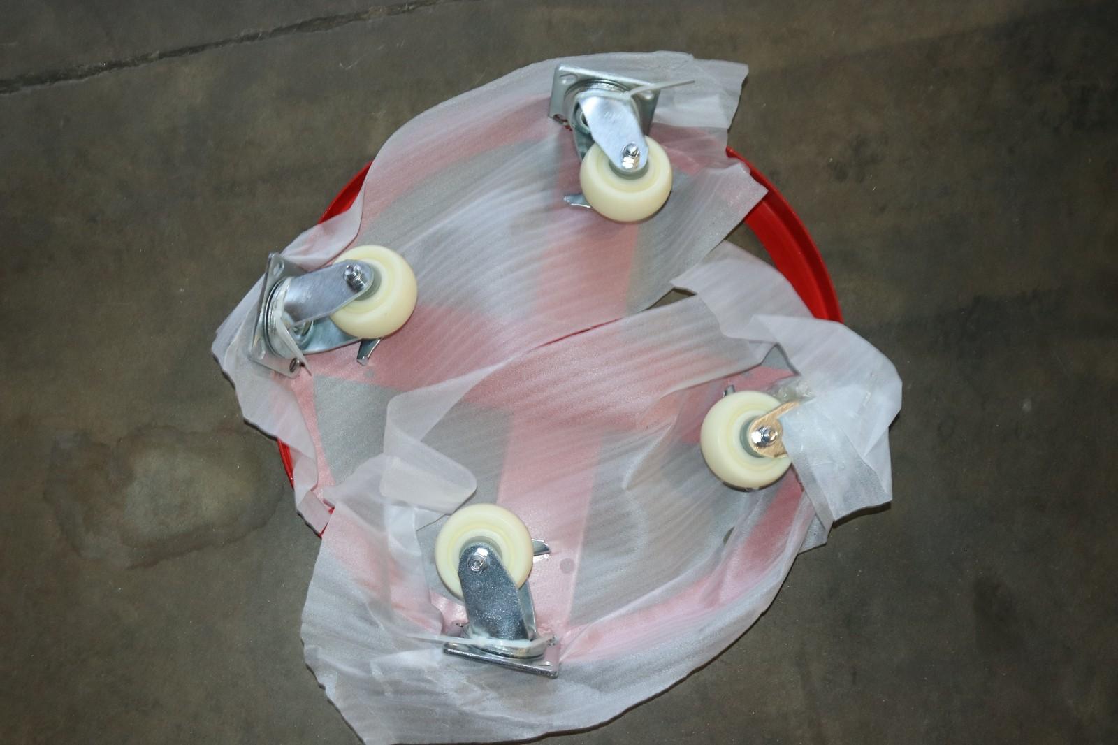 Drum Dolly, Cap 2000 Lb, 55 Gal Drum, 48J137, NOB, Red - Northside Material Brokers