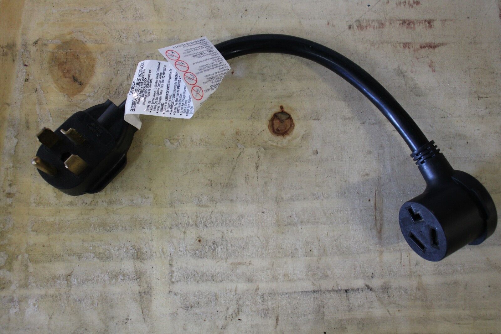 DRYER ADAPTER CORD 1.5 FEET, 10/4 AWG, N10-30R FEMALE 3 PR TO N14-30P MALE 4 PR - Northside Material Brokers