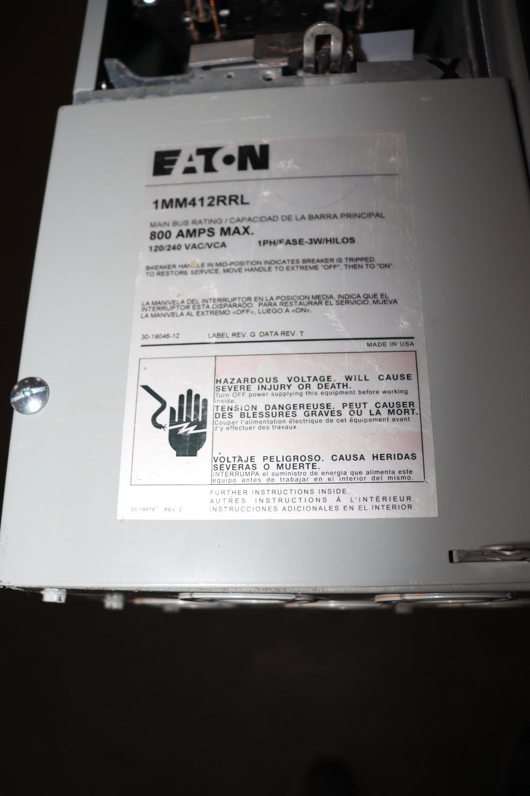 Eaton 1MM412RRL 800 Amp 4-Gang 125A 1-Phase Four Meter Socket Modular Stack Used - Northside Material Brokers