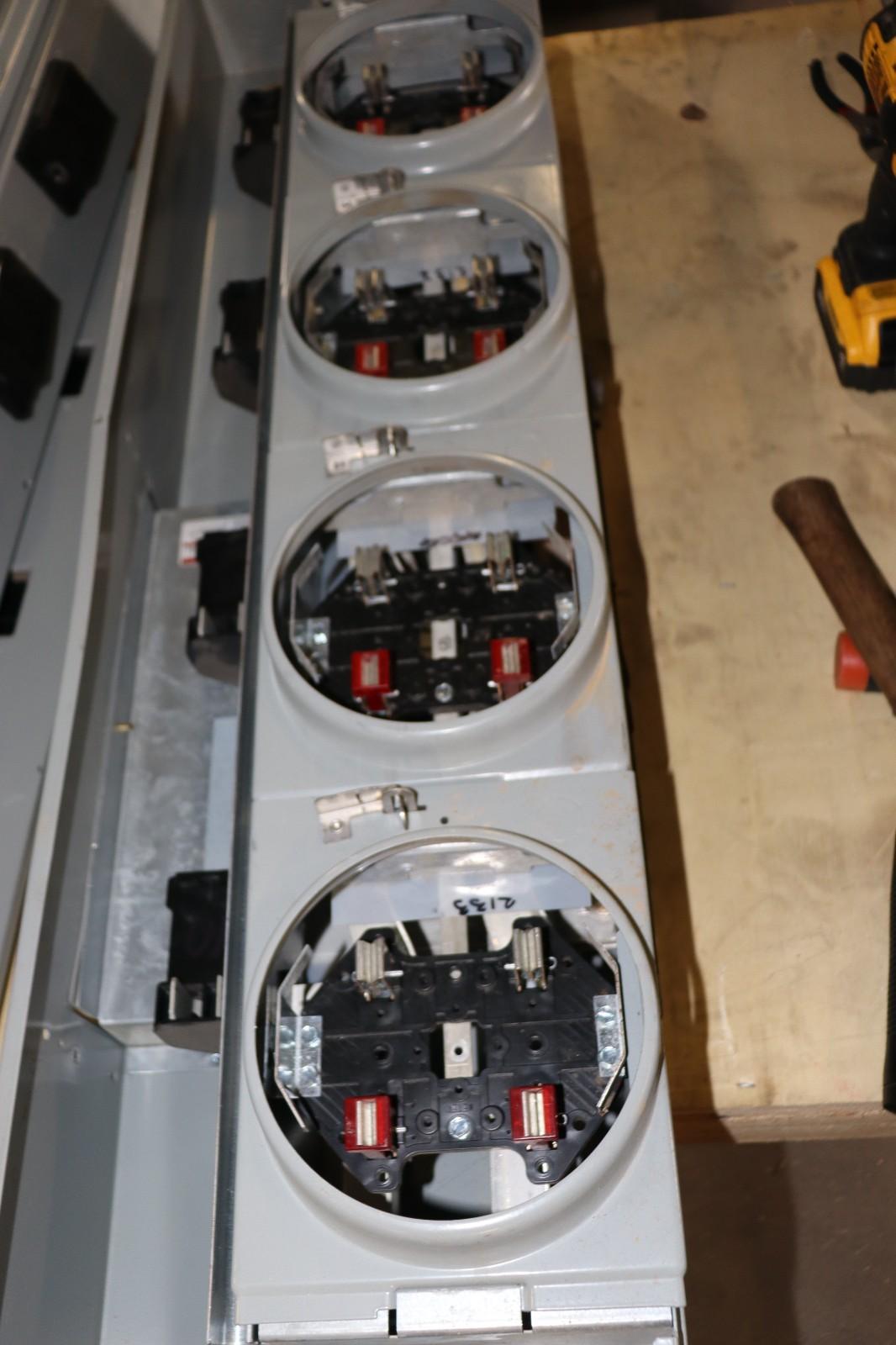 Eaton 1MM412RRL 800 Amp 4-Gang 125A 1-Phase Four Meter Socket Modular Stack Used - Northside Material Brokers
