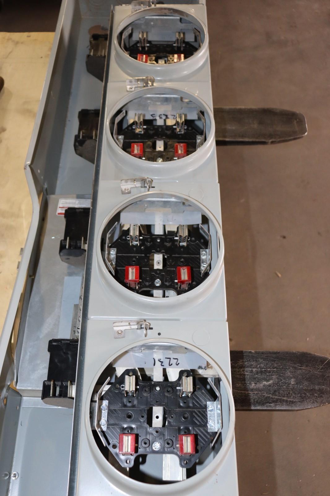 Eaton 1MM412RRL 800 Amp 4-Gang 125A 1-Phase Four Meter Socket Modular Stack Used - Northside Material Brokers