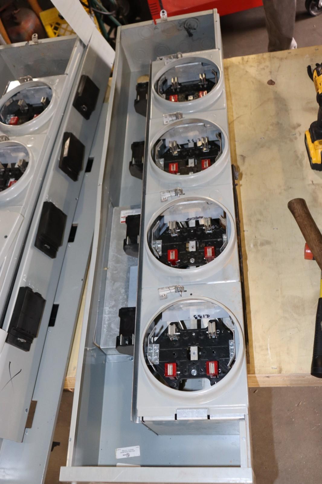 Eaton 1MM412RRL 800 Amp 4-Gang 125A 1-Phase Four Meter Socket Modular Stack Used - Northside Material Brokers
