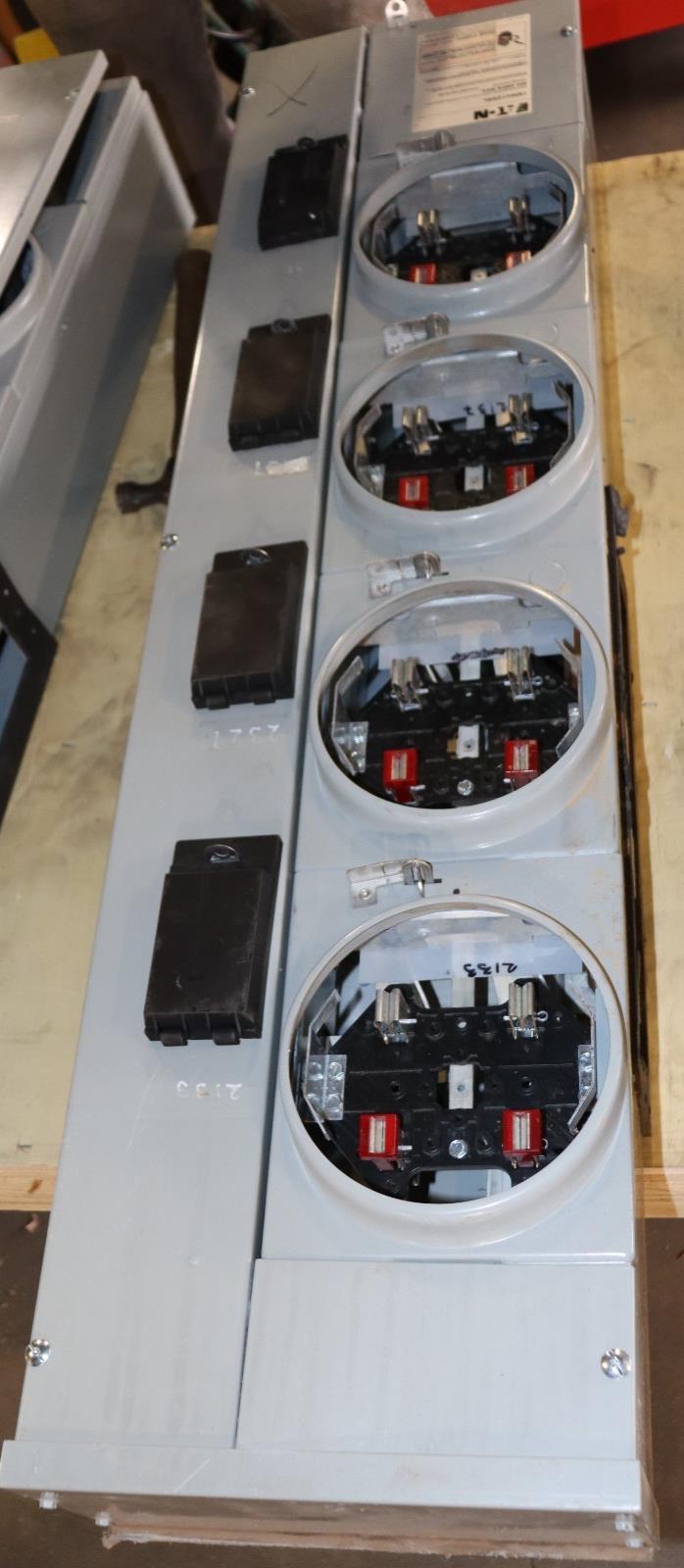 Eaton 1MM412RRL 800 Amp 4-Gang 125A 1-Phase Four Meter Socket Modular Stack Used - Northside Material Brokers