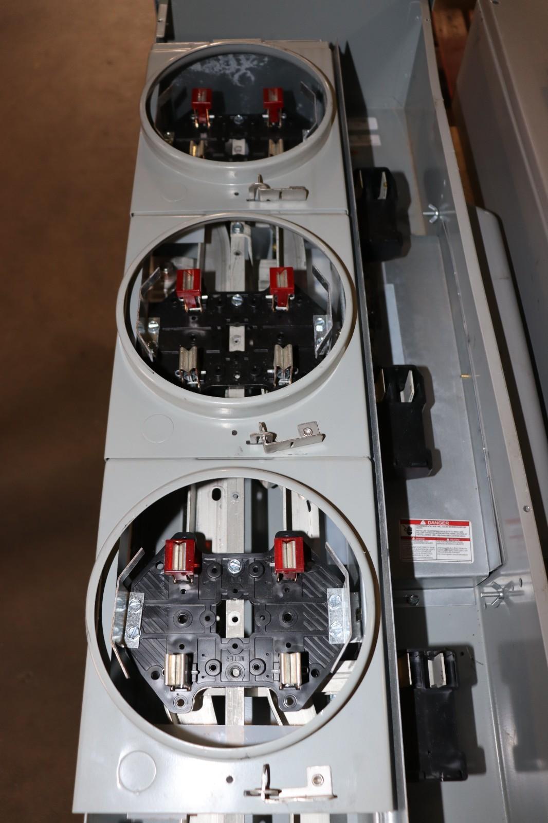 Eaton 1MM412RRL 800 Amp 4-Gang 125A 1-Phase Four Meter Socket Modular Stack Used - Northside Material Brokers
