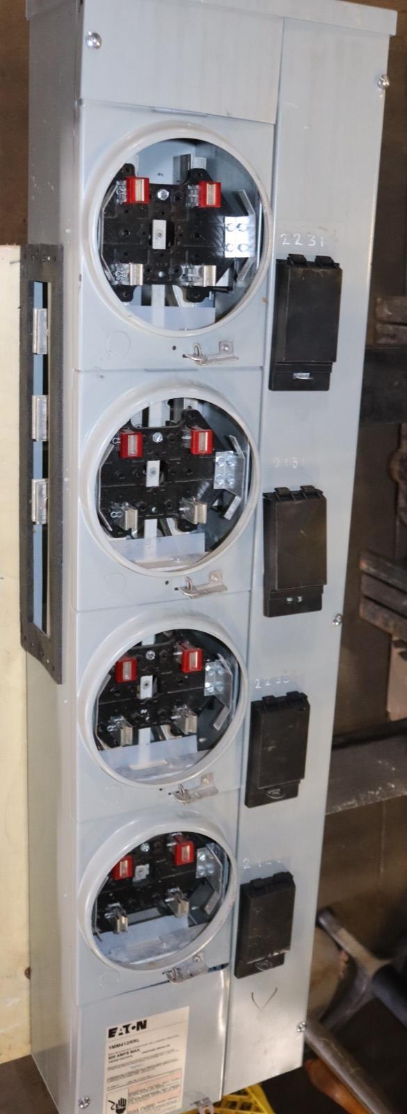 Eaton 1MM412RRL 800 Amp 4-Gang 125A 1-Phase Four Meter Socket Modular Stack Used - Northside Material Brokers